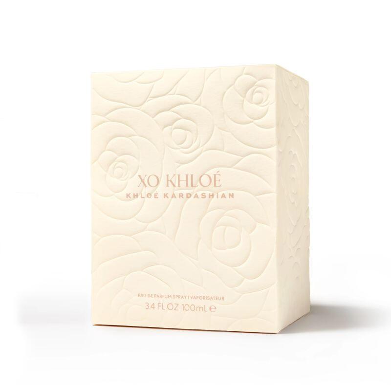 Packaging design for Khloe Kardashian's XO Khloe perfume.