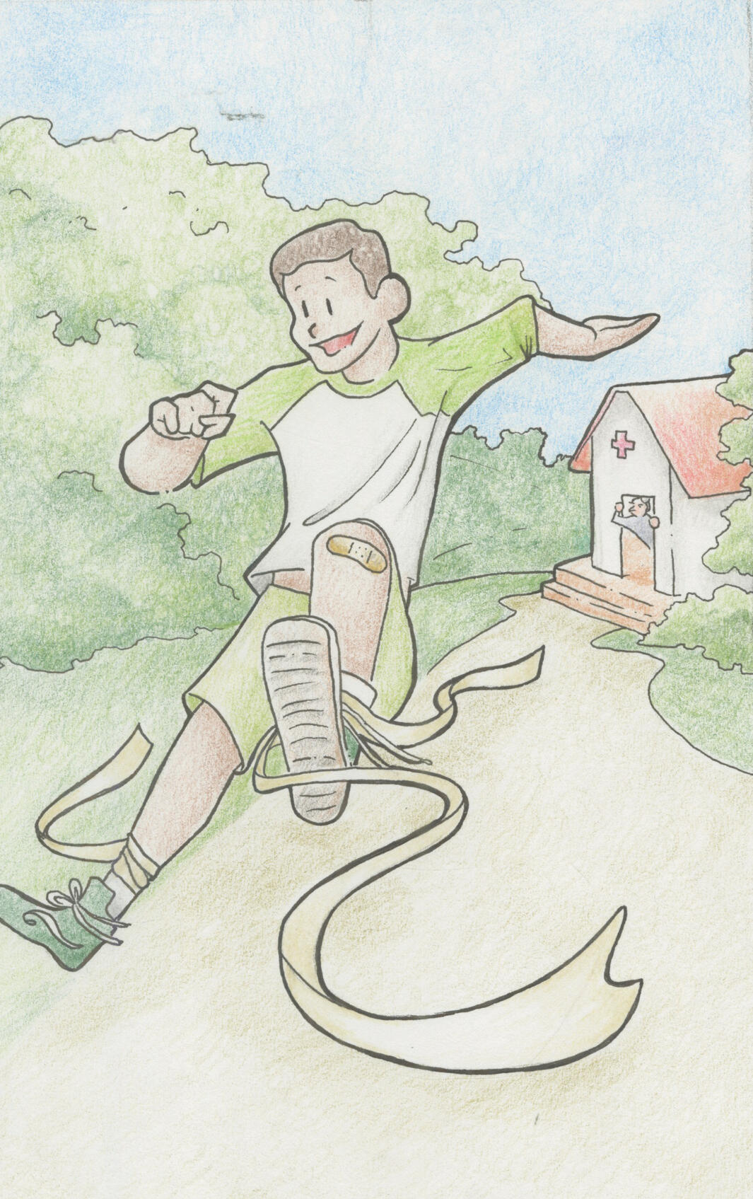 An interior image for "Tales of Scubs Steve: Carcharodon Island", the second book in the series.