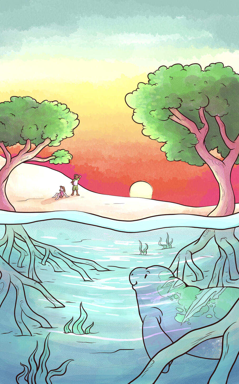 The cover from "Tales of Scuba Steve: Manatus Grove", the fourth book in the series.