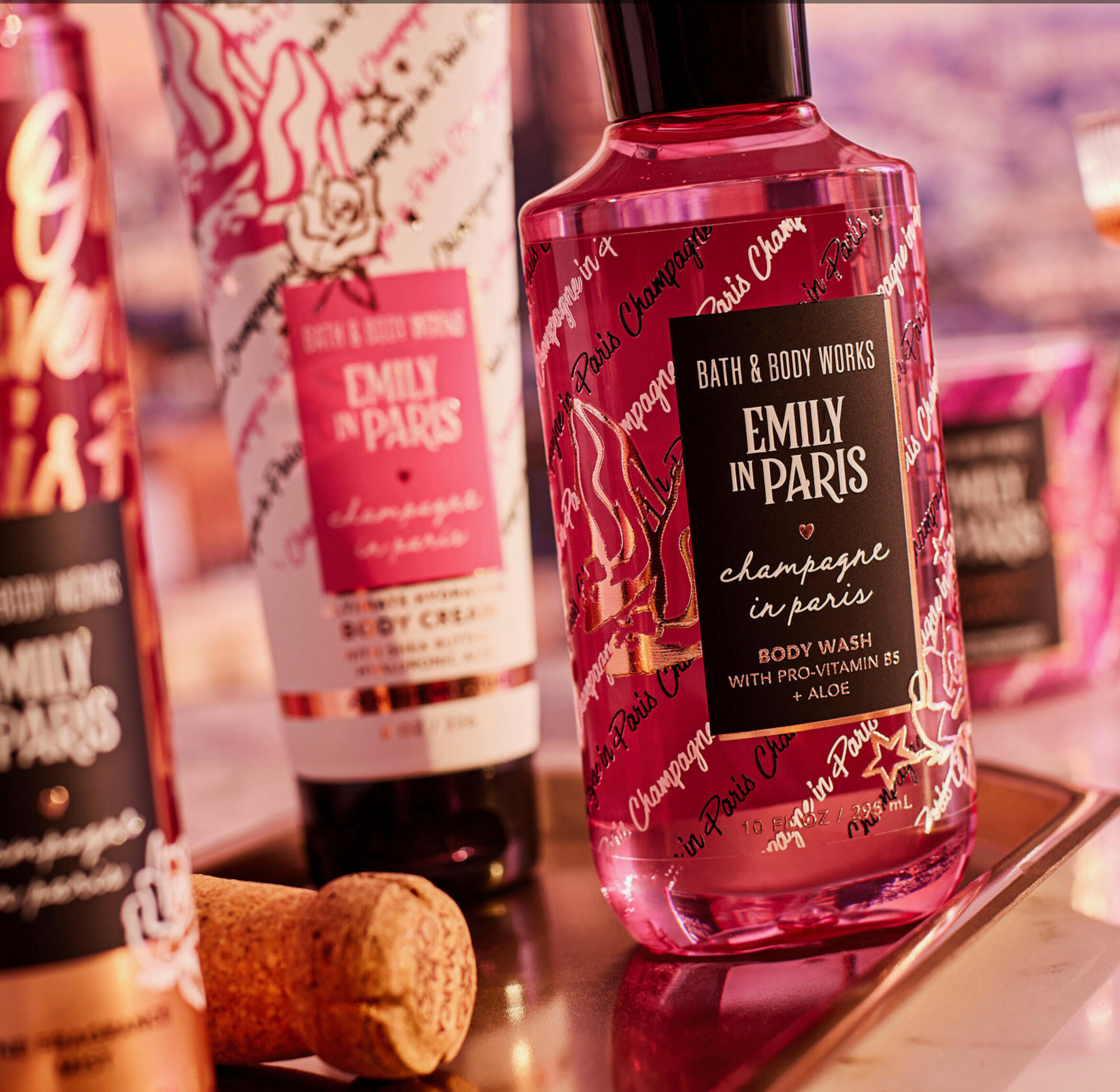 Final comps of Bath and Body Work's "Emily in Paris" collection.
