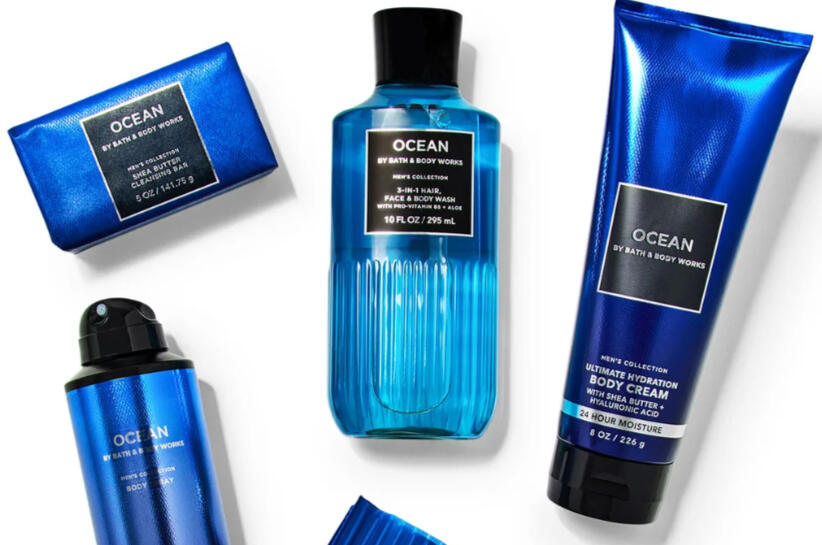 Final comps of Bath and Body Works' "Deep Ocean" collection.