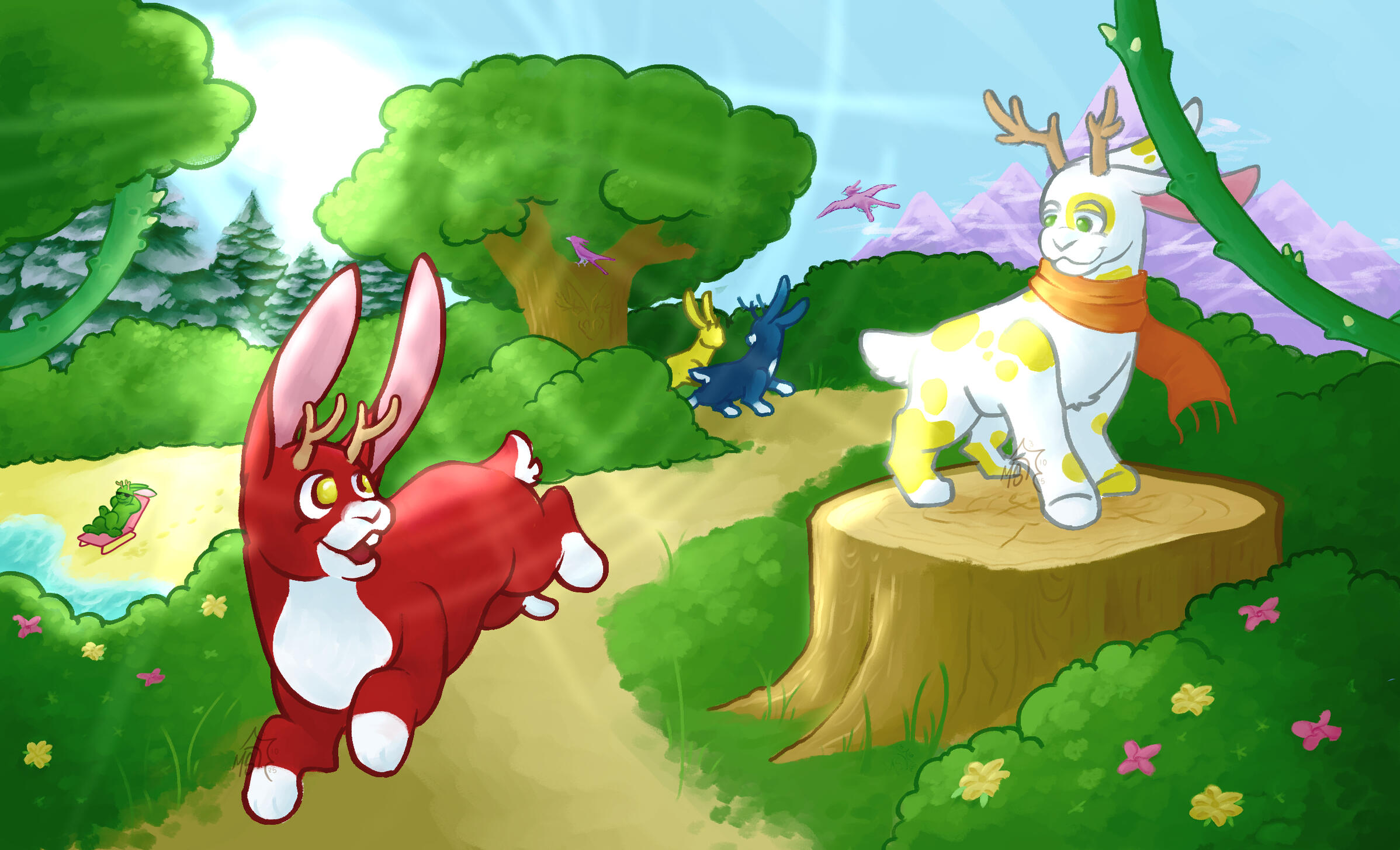 The opening artwork for Faraway, a children&#39;s virtual world and my senior thesis project.