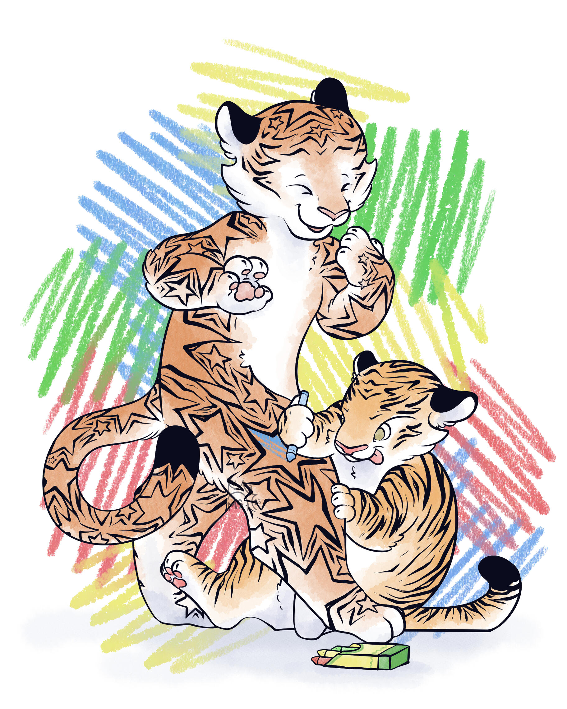 A tiger with stars for stripes.
